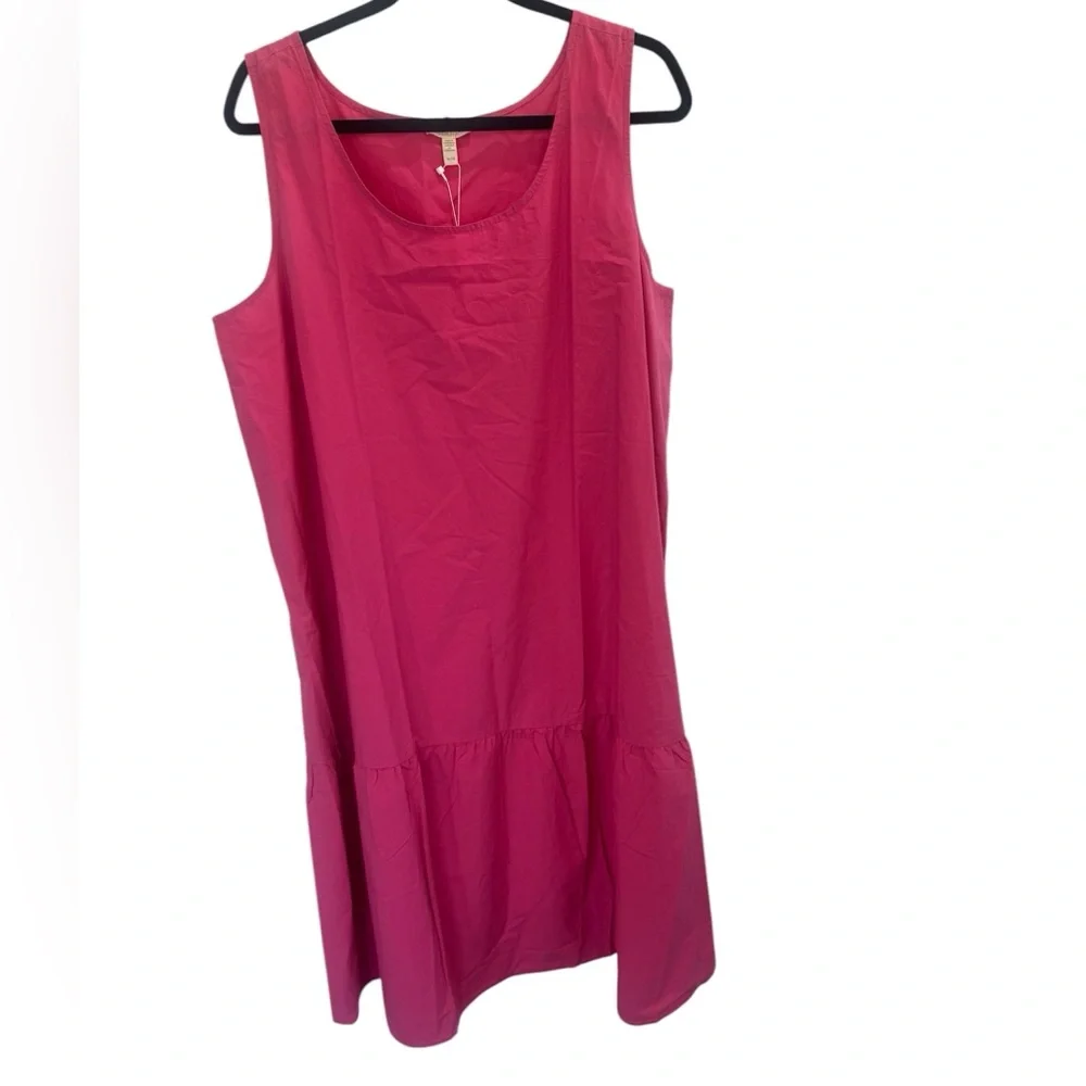 NWT Eileen Fisher Tiered Organic Cotton Midi summer lagenlook vacation Dress XL